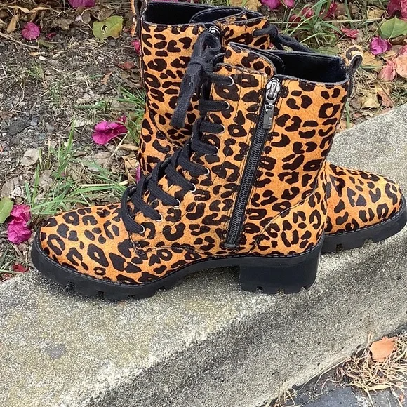 Schutz Leopard Print Boots Women Size 6.5 B - Picture 4 of 12